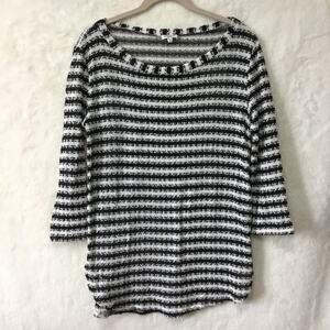 Splendid Black and White Pattern Sweater